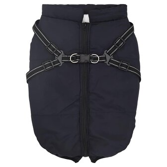 Hondenjas met harnas waterdicht reflecterend marineblauw L68