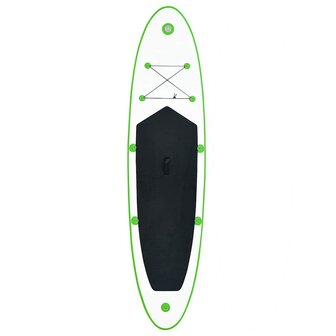 Stand-Up Paddleboard Opblaasbaar En Wit 300 x 72 x 10 cm Groen