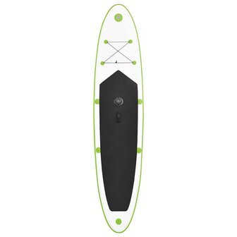 Stand Up Paddleboard opblaasbaar met zeilset groen en wit