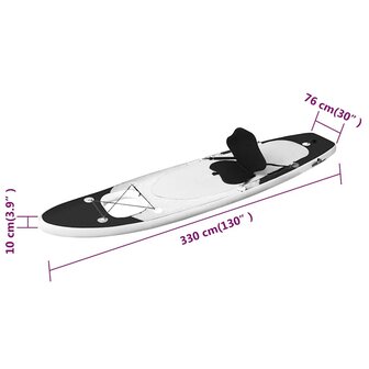 Stand Up Paddleboardset opblaasbaar 330x76x10 cm zwart