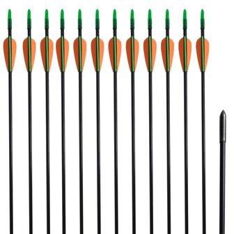 Recurveboog standaard met pijlen 30&amp;quot; 0,6 cm glasvezel 12 stuks