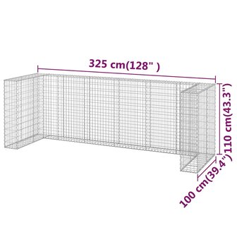 Schanskorf voor containers 325x100x110 cm gegalvaniseerd staal