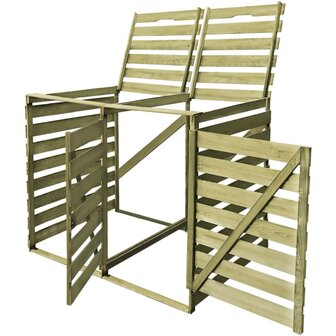 Containerberging dubbel 240 L ge&iuml;mpregneerd hout
