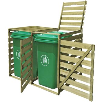Containerberging dubbel 240 L ge&iuml;mpregneerd hout