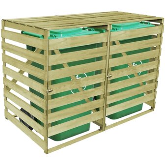 Containerberging dubbel 240 L ge&iuml;mpregneerd hout