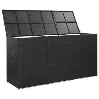 Containerberging Driedubbel 229X78X120 Cm Poly Rattan Zwart