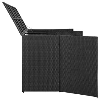 Containerberging Driedubbel 229X78X120 Cm Poly Rattan Zwart