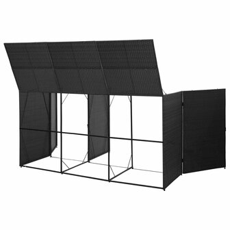 Containerberging Driedubbel 229X78X120 Cm Poly Rattan Zwart