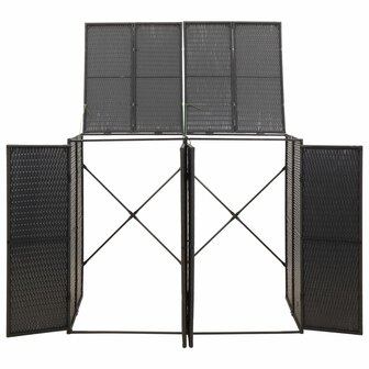 Containerberging dubbel 140x80x117 cm poly rattan zwart