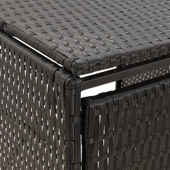 Containerberging dubbel 140x80x117 cm poly rattan zwart