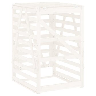 Containerberging 84x90x128,5 cm massief grenenhout wit