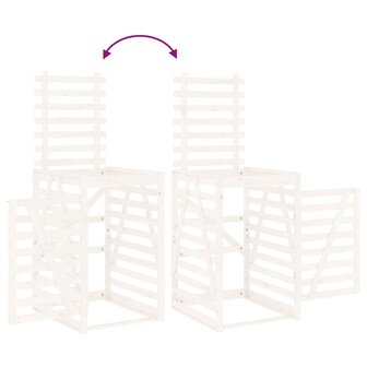 Containerberging 84x90x128,5 cm massief grenenhout wit