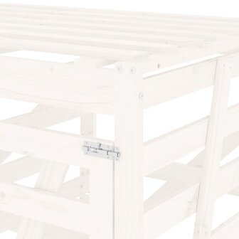 Containerberging drievoudig massief grenenhout wit