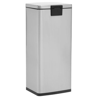 Pedaalemmer met anti-vingerafdruk 30 L RVS zilverkleurig