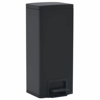 Pedaalemmer met anti-vingerafdruk 30 L RVS zwart