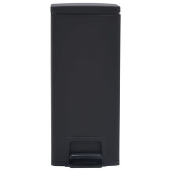 Pedaalemmer met anti-vingerafdruk 30 L RVS zwart