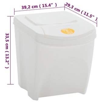 Vuilnisbakken 4 st stapelbaar 100 L polypropeen wit