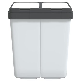 Vuilnisbak dubbel 2x25 L wit