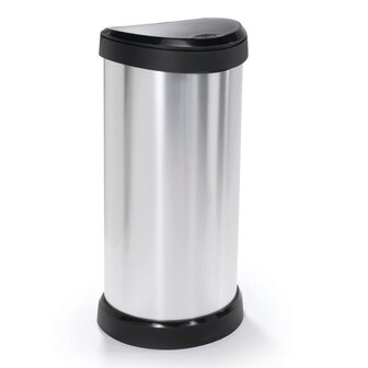 Pedaalemmer Deco ovaal 40 L zilverkleurig