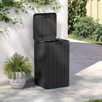 Tuinafvalbak 38x38x65 cm polypropeen antracietkleurig