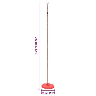 Schotelschommel 200 cm rood