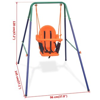 Peuterschommelset met veiligheidsharnas oranje