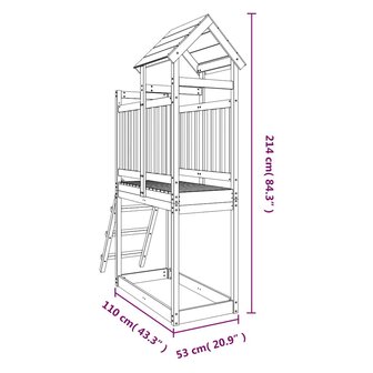 Speelhuis 53x110x214 cm massief douglashout
