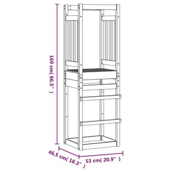 Speeltoren 53x46,5x169 cm massief grenenhout