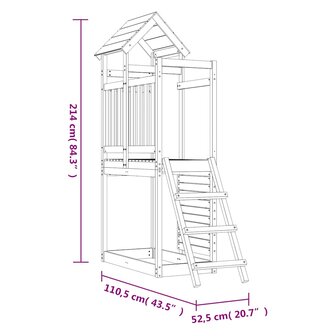 Speelhuis 52,5x110,5x214 cm ge&iuml;mpregneerd grenenhout