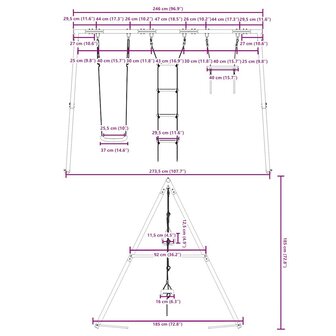 Schommelset met schommels, trapeze en ladder