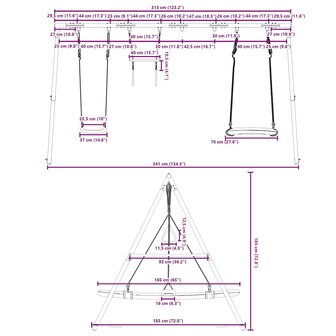 Schommelset met schommel, trapeze en nestschommel