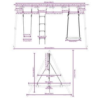 Schommelset met schommel, ladder en nestschommel