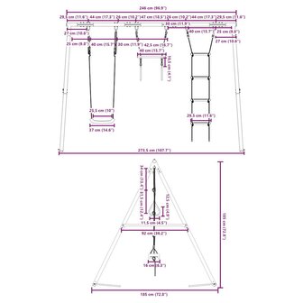 Schommelset met schommel, trapeze en ladder