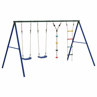 Schommelset met schommels, ladder en klimtouw met schijven