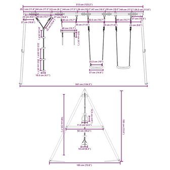 Schommelset met schommels, trapeze en klimschommel met schijven