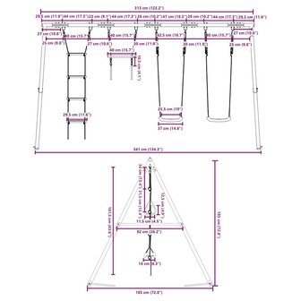 Schommelset met schommels, trapeze en ladder