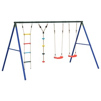 Schommelset met schommels, ladder en klimtouw met schijven