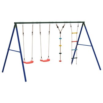 Schommelset met schommels, ladder en klimtouw met schijven