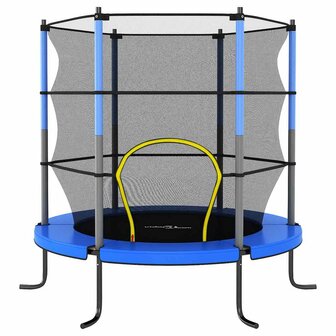 Trampoline met veiligheidsnet rond 140x160 cm blauw
