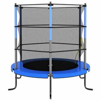Trampoline met veiligheidsnet rond 140x160 cm blauw
