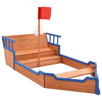 Zandbak piratenschip 190x94,5x101 cm vurenhout