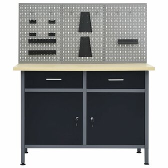 Werkbank met 3 wandpanelen