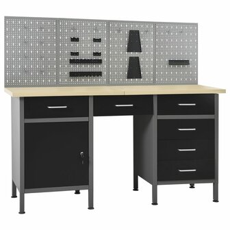 Werkbank met vier wandpanelen