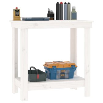 Werkbank 80x50x80 cm massief grenenhout wit