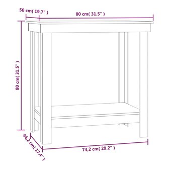 Werkbank 80x50x80 cm massief grenenhout wit