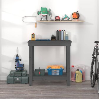 Werkbank 80x50x80 cm massief grenenhout grijs