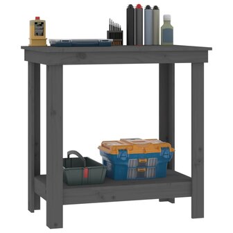 Werkbank 80x50x80 cm massief grenenhout grijs