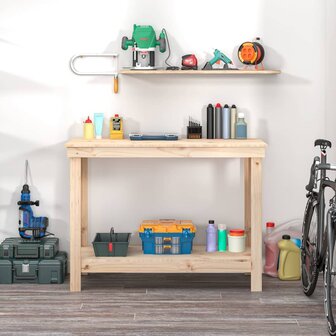 Werkbank Massief Grenenhout 110 x 50 x 80 cm Naturel
