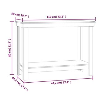 Werkbank 110x50x80 cm massief grenenhout wit