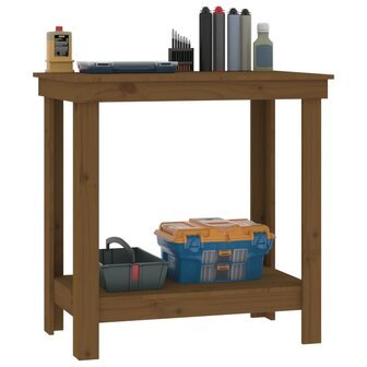 Werkbank 80x50x80 cm massief grenenhout honingbruin